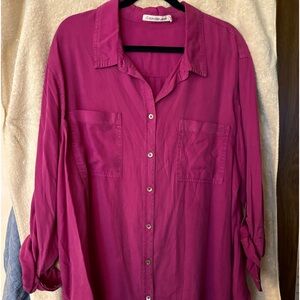 Calvin Klein Jeans button down long sleeve blouse. Size 3x